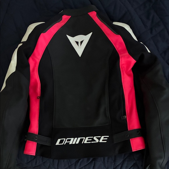 Dainese Women's Black and Pink Leather Motorcycle Jacket - Picture 3 of 5